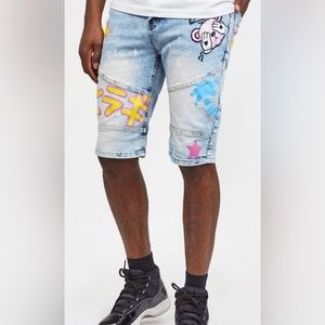 REASON MENS NEO WORLD DENIM SHORTS SIZE 34.